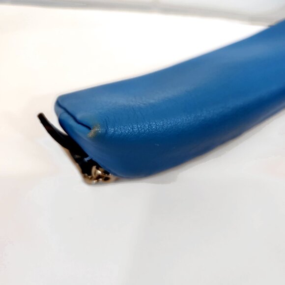 Coach X Peanuts Snoopy Leather Pencil Case 64417 Blue Black Silver Cosmetic Case - Picture 12 of 14